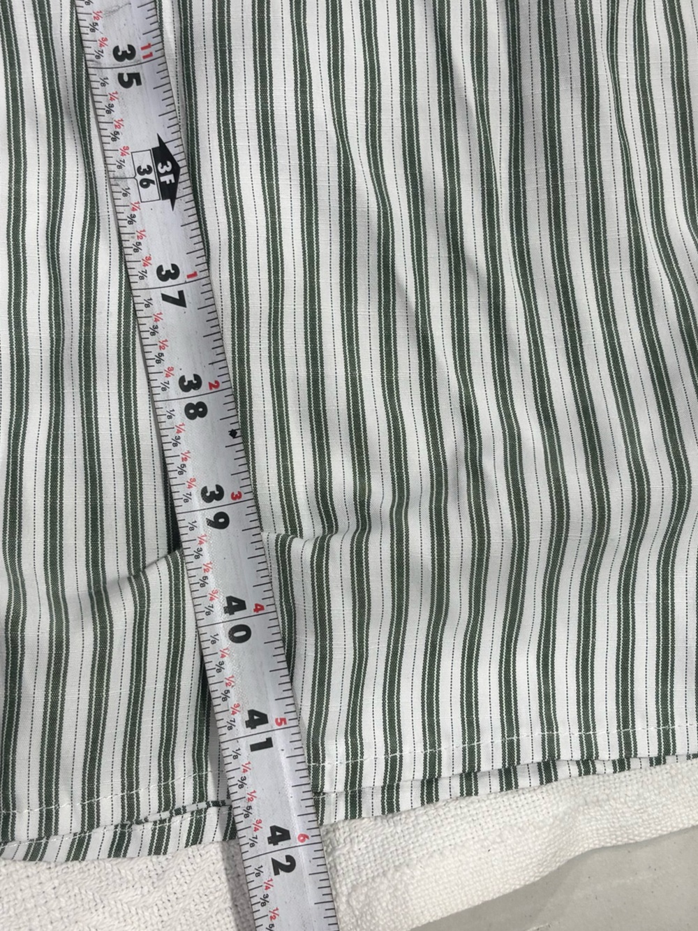 Max Studio White and Green Striped Long-Sleeve Midi Shirt Dress - Picture 6 of 9